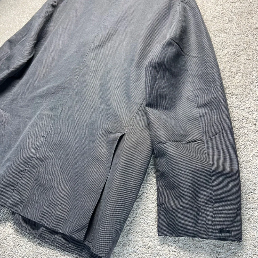 Theory Men's Gray Pinstripe Blazer Jacket Size 44‎ Unstructured Casual Ramie